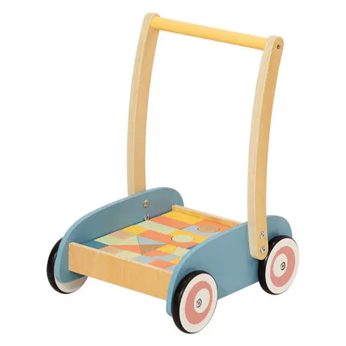Tooky Toy Wooden Block Baby Walker