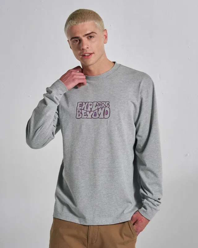 Passenger Clothing Beyond Relaxed Fit LS T-Shirt - Grey Marl
