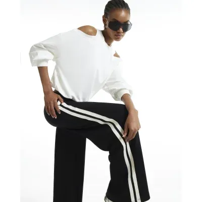 White Cold Shoulder Sweatshirt