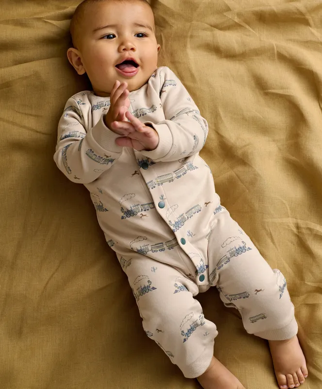 Mamas & Papas Train Long Sleeve Romper