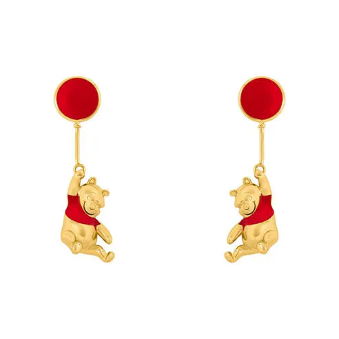 Winnie The Pooh Winnie the Pooh gold balloon drop earrings