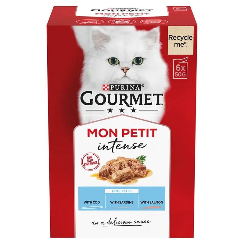 Gourmet Mon Petit Adult Wet Cat Food Fish Variety Cod Sardine Salmon