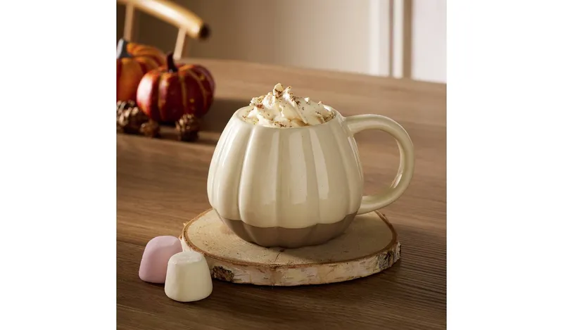 Argos Home Stoneware Pumpkin Mug - Cream
