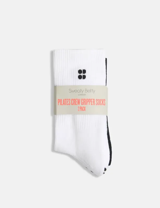 Sweaty Betty 2 Pack Cotton Rich Pilates Crew Gripper Socks