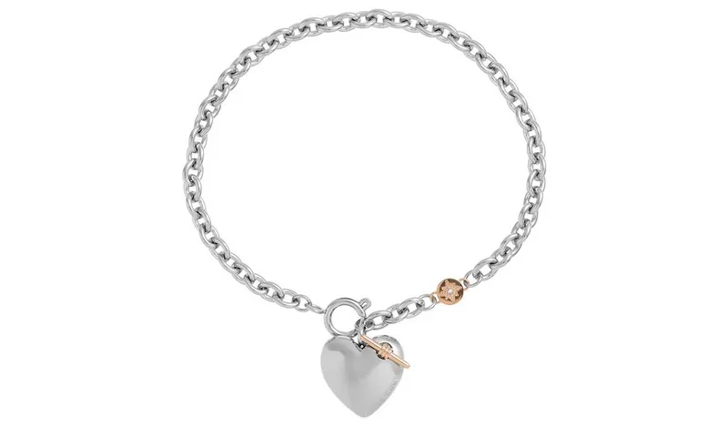 Olivia Burton Stainless Steel Knot Heart Bracelet