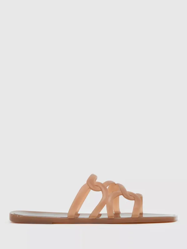 Reiss Juliette Interlocking Jelly Slider Sandals