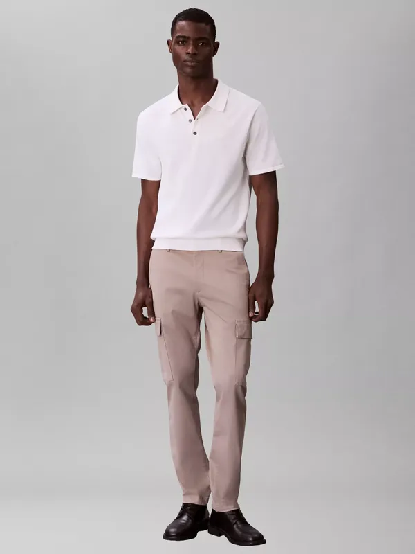 Calvin Klein Cotton Slim Stretch Cargo Trousers, Vintage Khaki