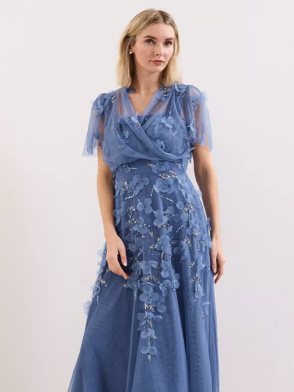 Phase Eight Azera Beaded Cover Up, Blue
