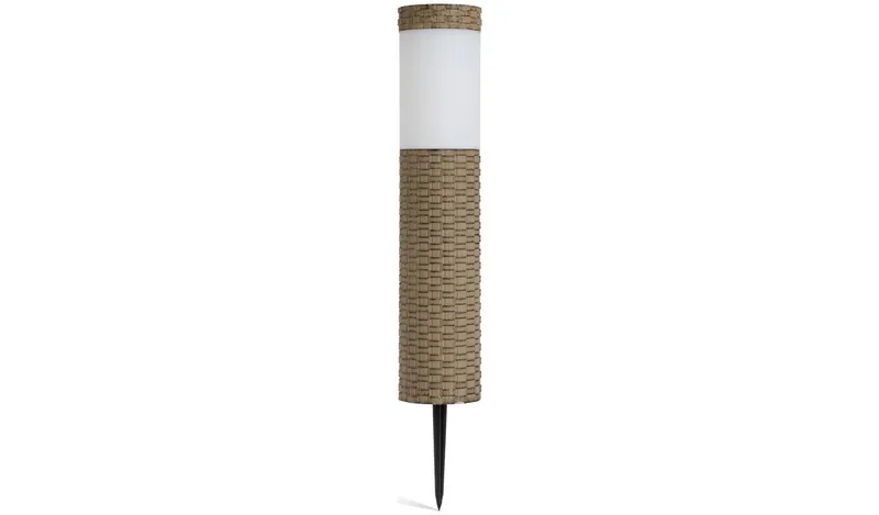 Garden by Solar Faux Rattan Bollard Light - Pack of 4