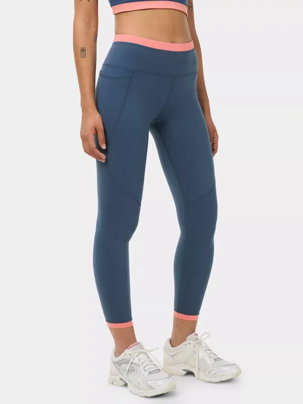 Sweaty Betty Power Colourblock 7/8 Gym Leggings, Indigo/Melrose Pink