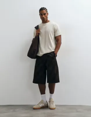 jorts in brown monogram