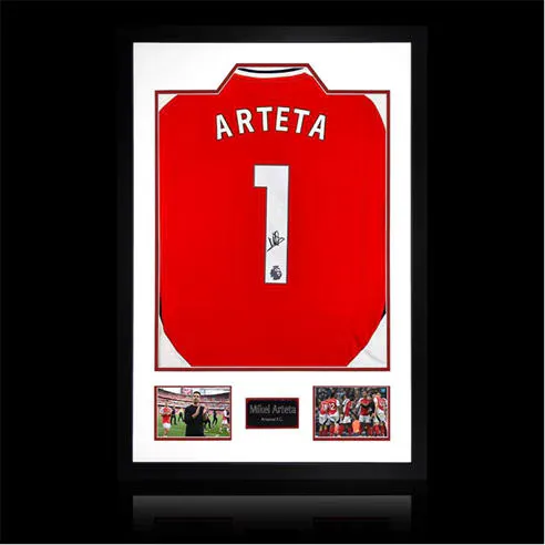 The Fan Cave Mikel Arteta Signed Arsenal Shirt Premium Frame
