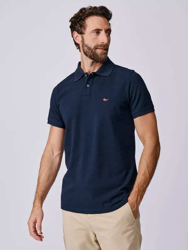 Aubin Oliver Cotton Polo Shirt, Navy
