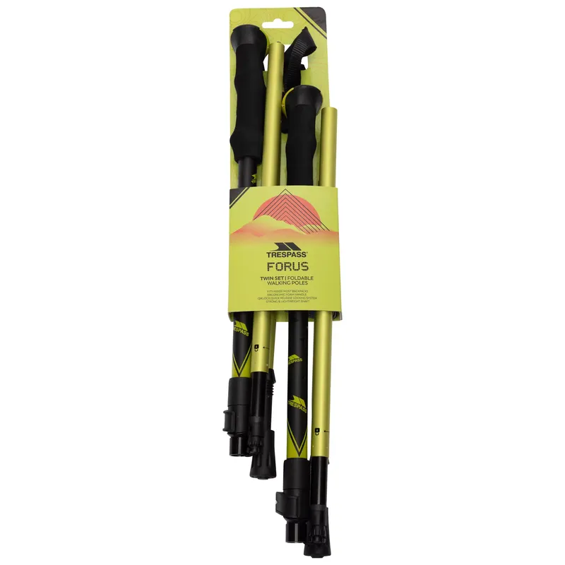 TRESPASS Foldable Strong and Lightweight Shaft Walking Pole Set - Forus