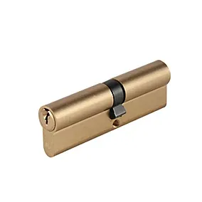 Smith & Locke Brass Single Euro Cylinder lock, (L)95mm (W)33mm
