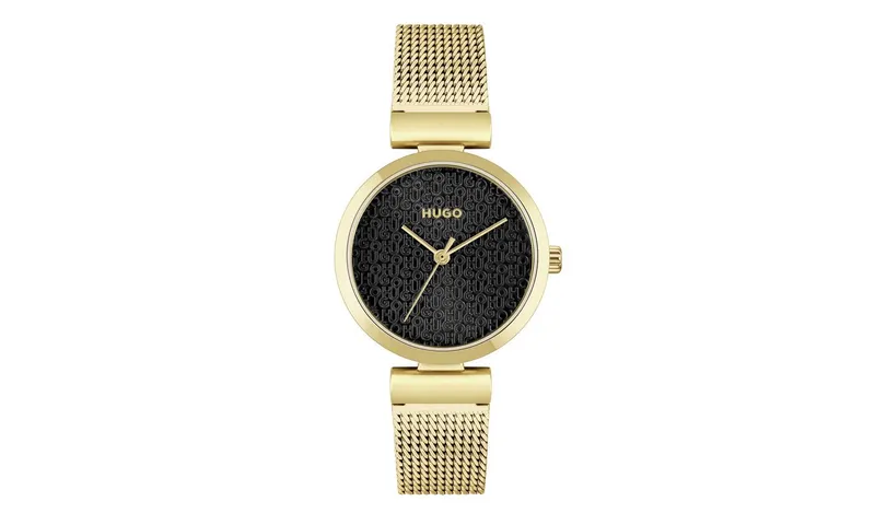 Hugo Ladies Gold Coloured Plated Adjustable Strap Watch