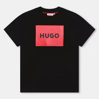 Hugo Unisex Kids Big Logo Cotton Short Sleeve T-Shirt