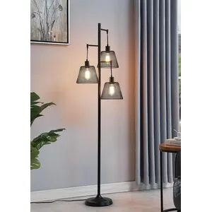 Dexter 3 Light Floor Lamp - Black