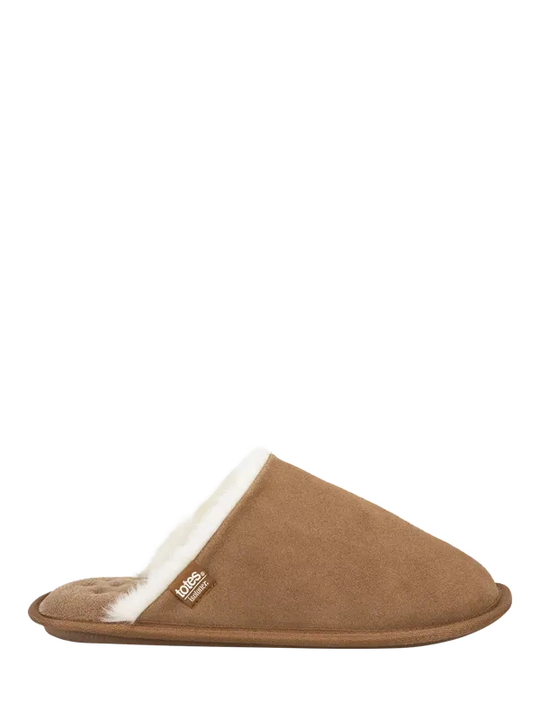 totes Men's Isotoner Mule Suede Slippers