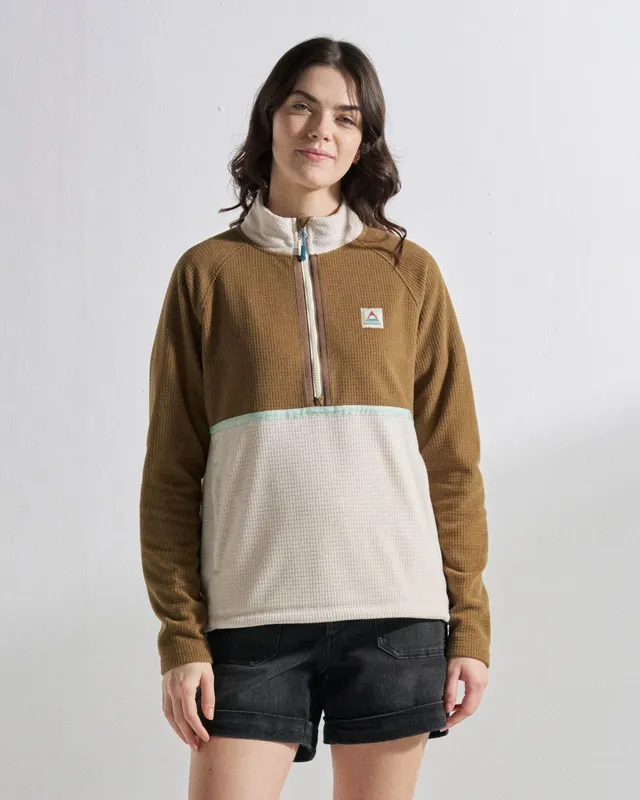 Passenger Clothing Off Trail Grid Polar Fleece - Caramel/Birch