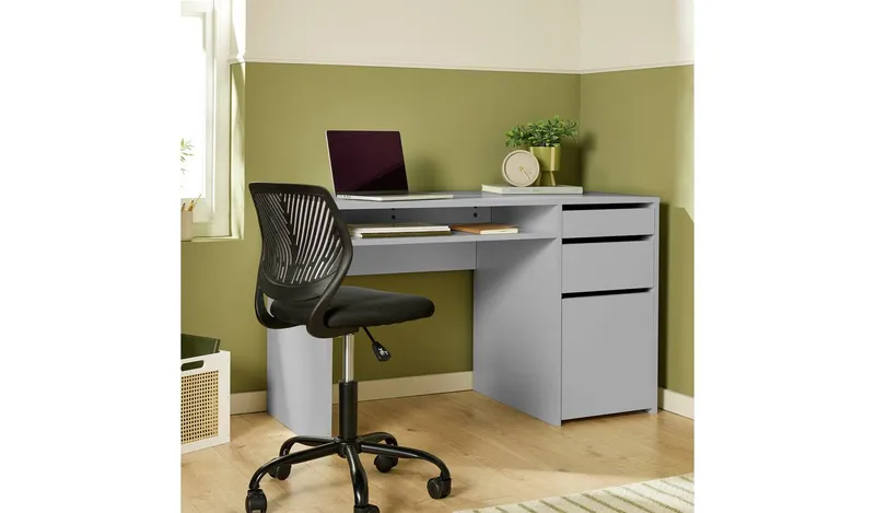 Argos Home Pepper 2 Drawer Pedestal Office Desk - Grey