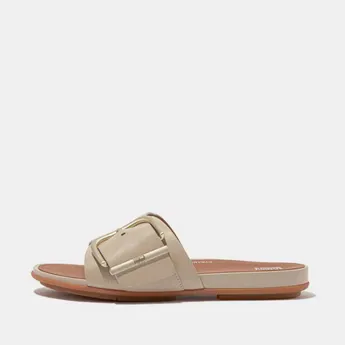 FitFlop Gracie Maxi-Buckle Leather Sliders