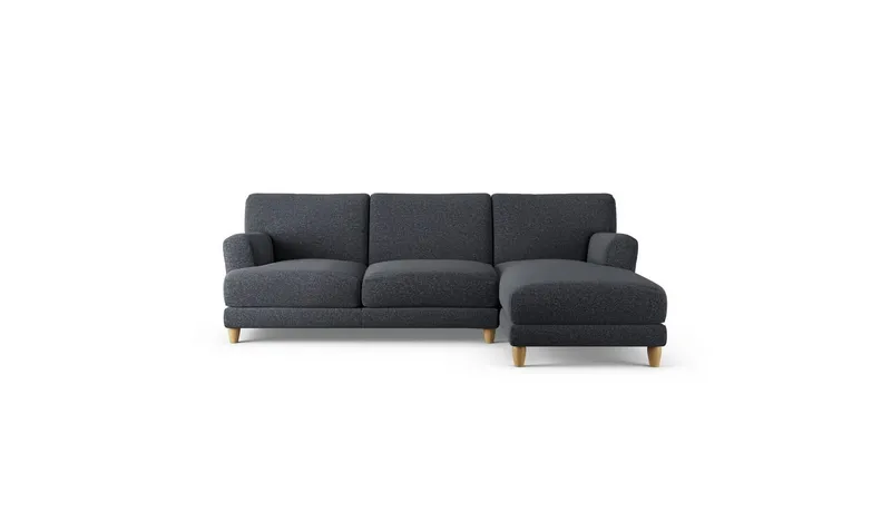 Habitat Askem Fabric Right Hand Corner Sofa-Charcoal-Ash Leg
