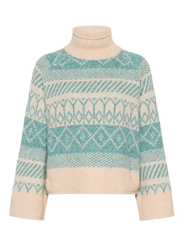 Saint Tropez Micha Geometric Roll Neck Jumper