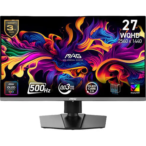 MSI MAG 272QP QD-OLED X50 27 inch 500Hz 0.03ms USB-C Gaming Monitor