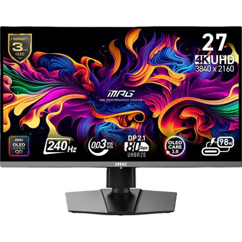 MSI MPG 272URX QD-OLED 27 inch 240Hz 0.03ms USB-C Gaming Monitor