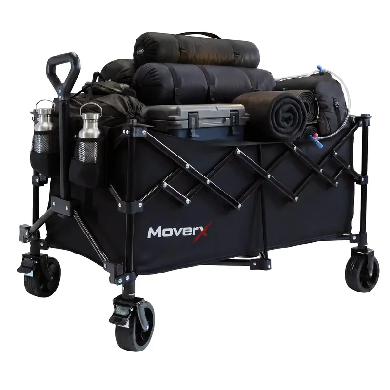 MOVERX Telescopic Folding Camping Trolley Festival Wagon Removable Wheels