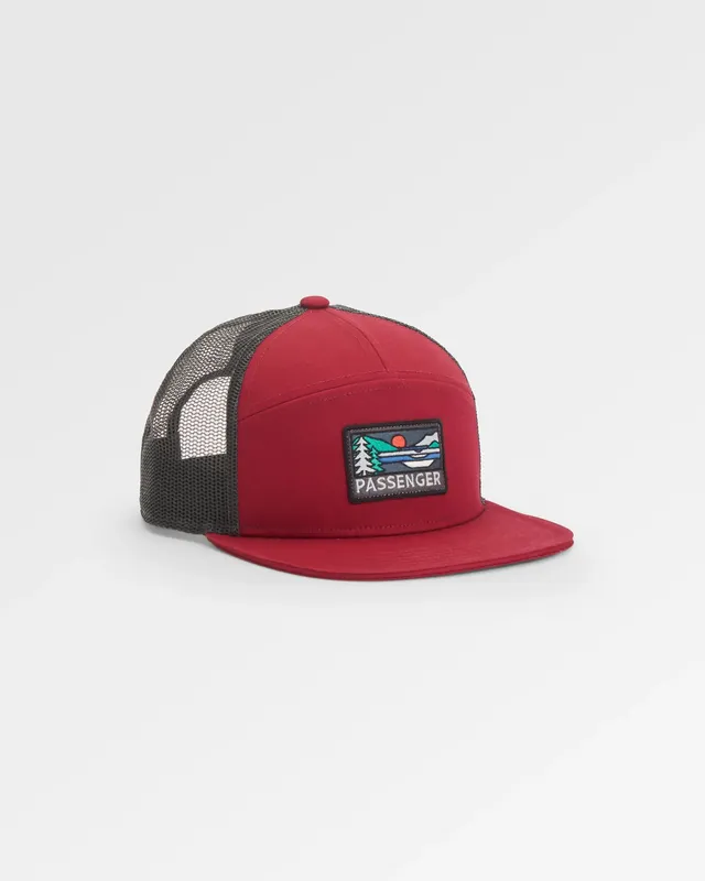 Passenger Clothing Roamer 7 Panel Cotton Trucker Cap - Wine