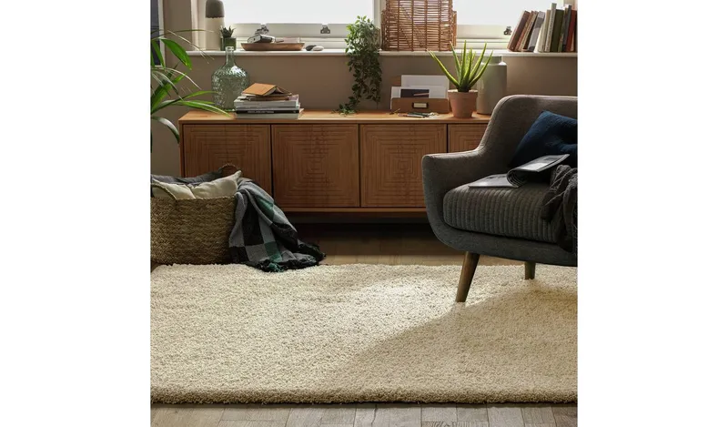 Habitat Noodle Plain Cream Rug - 80x150cm