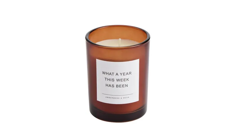 Argos Home Singlewick Candle - Amberwood and musk