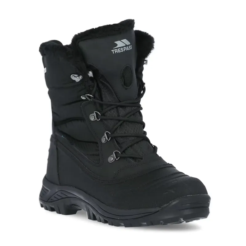 TRESPASS TrespassNegev II Mens Waterproof Snowboots Leather Winter Boots in Grey