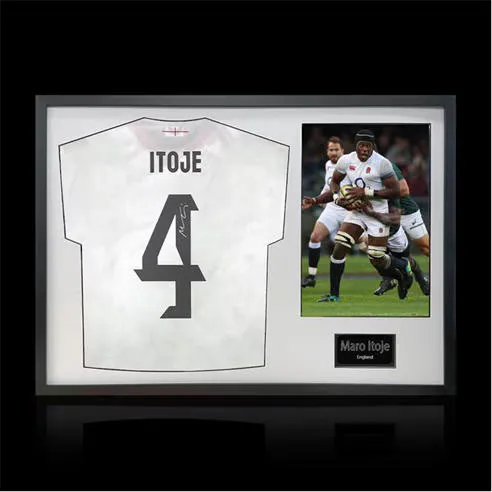 The Fan Cave Maro Itoje Signed England 2025 Shirt Classic Frame