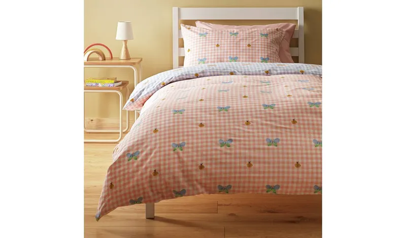 Argos Home Bee Gingham Kids Bedding Set - Single
