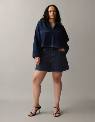 ASOS DESIGN Curve denim dad short in rinse