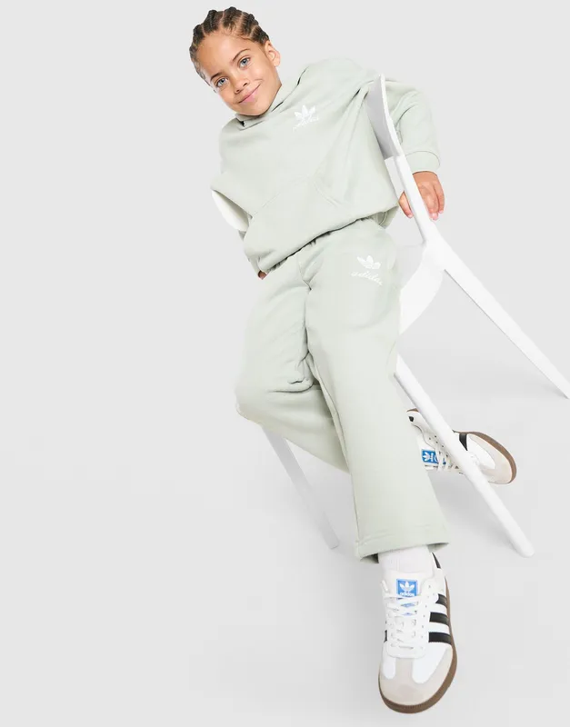 adidas Originals Script Overhead Wide Leg Tracksuit Children