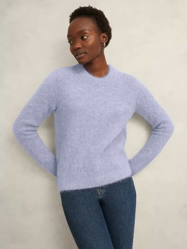 Hobbs Felicity Wool Rich Jumper, Pale Blue Marl