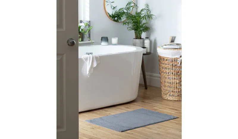 Habitat Hygro Cotton Anti Microbial Bath Mat - Grey