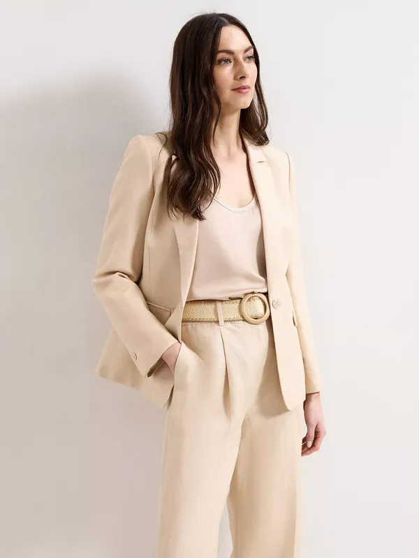 Phase Eight Elena Linen Blend Blazer, Neutral