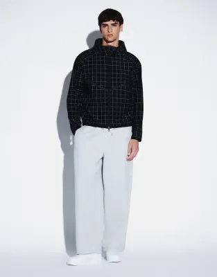 oversized balloon scuba-style fabric jogger in grey