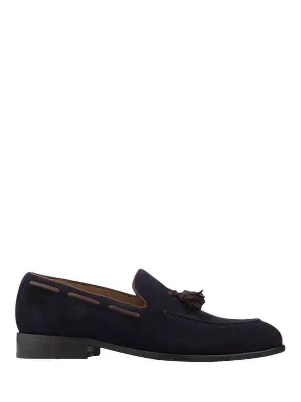 Jones Bootmaker Devon2 Leather Tassel Loafers, Navy/Brown
