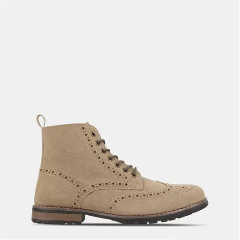 Deakins Men's Ankle Lace Up Medium Heel Brogue Boots