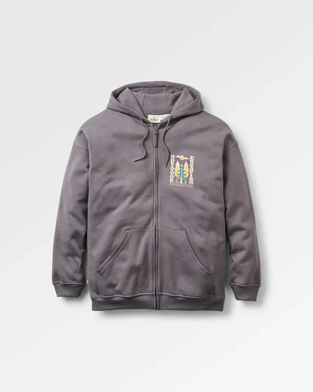 Passenger Clothing Tall Pines Full Zip Hoodie - Charcoal