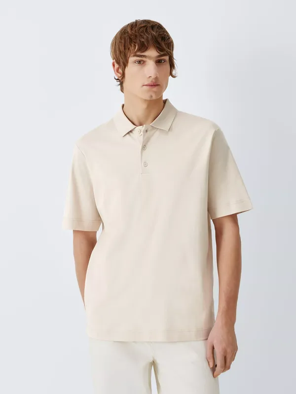 John Lewis Short Sleeve Interlock Cotton Polo Shirt