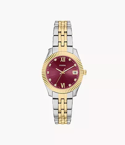 Fossil Scarlette 33 mm Three-Hand Date Two-Tone Stainless Steel Watch