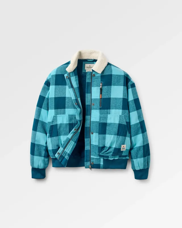 Passenger Clothing On The Go Insulated Bomber Jacket - Retro Blue Check
