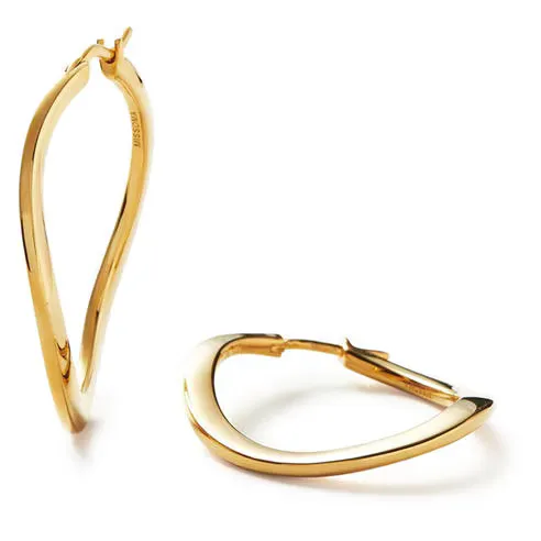 Missoma Women's Medium Waved Hoop Earrings